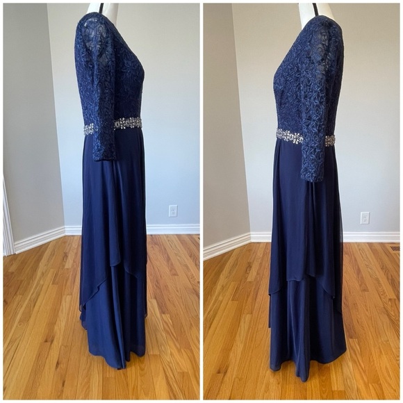 Alex Evenings size 6 V-neck lace embellished sparkle mature mother of the bride - Picture 3 of 14